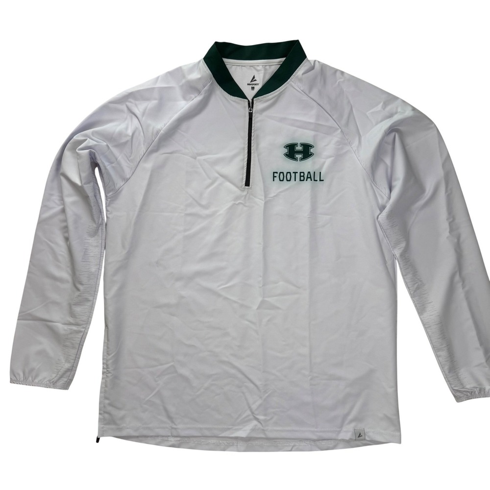 BSN Sports Mens White Green Quarter Zip Football Pullover Jacket Size M‎ 0058